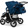 Indie Twin Maritime Double Stroller, Navy - Double Strollers - 2 - thumbnail