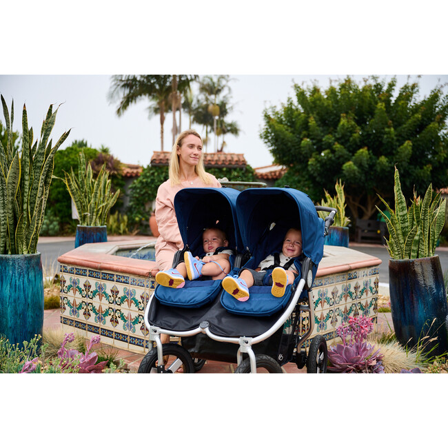 Indie Twin Maritime Double Stroller, Navy - Double Strollers - 6