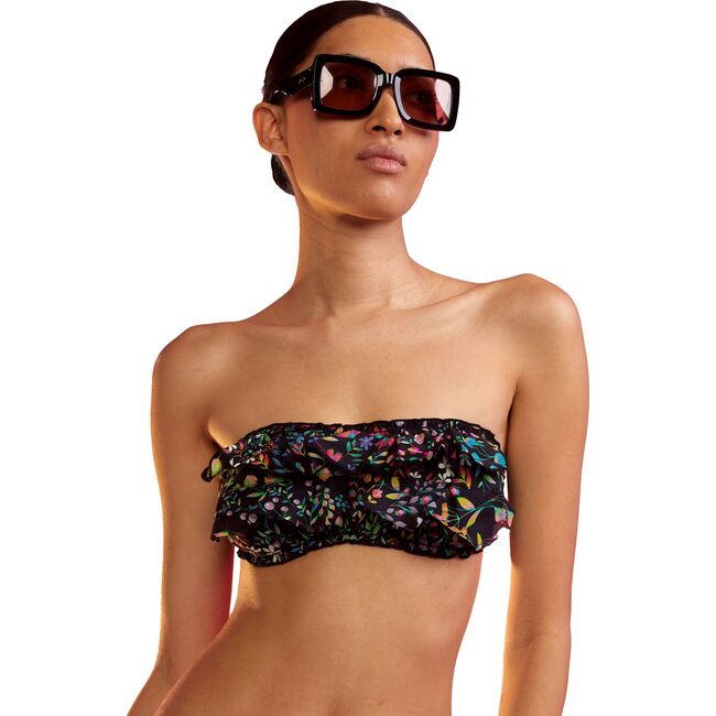 Flirt Cotton Bikini Top, Black - Two Pieces - 1
