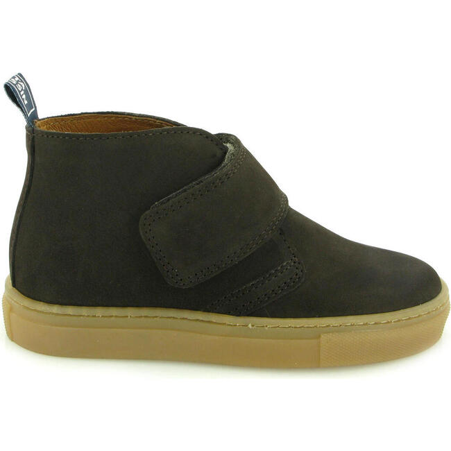 Nubuck One Strap Sneaker Boot, Dark Brown