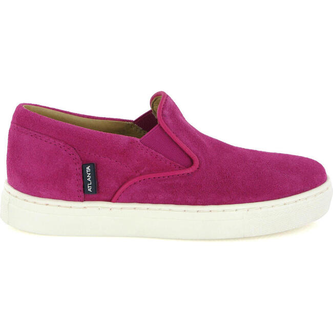 Suede Leather Slip On Sneakers, Fuchsia