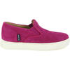 Suede Leather Slip On Sneakers, Fuchsia - Sneakers - 1 - thumbnail