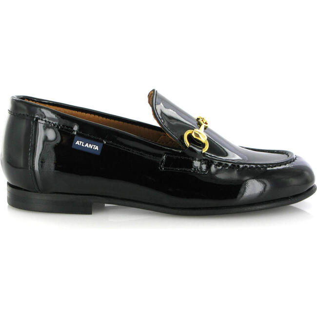 Patent Leather Teresa Buckle Loafers, Black