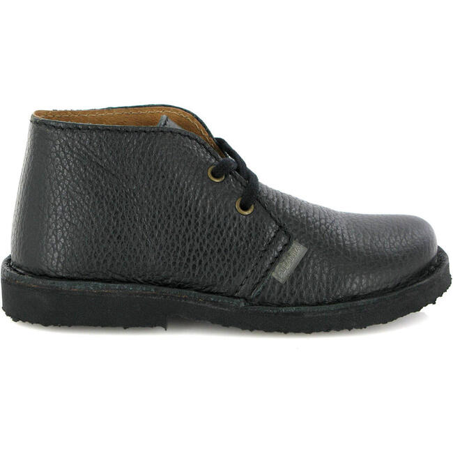 Grainy Leather Boot, Black