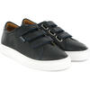 Smooth Leather Three Straps Sneakers, Blue Navy - Sneakers - 2 - thumbnail