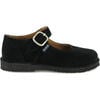 Suede Leather Mary Jane Shoe, Black - Mary Janes - 1 - thumbnail