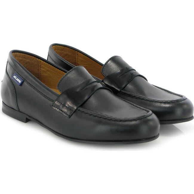 Smooth & Patent Leather Teresa Classic Loafers, Black - Loafers - 3