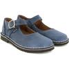 Leather Mary Jane Shoe, Blue - Mary Janes - 3