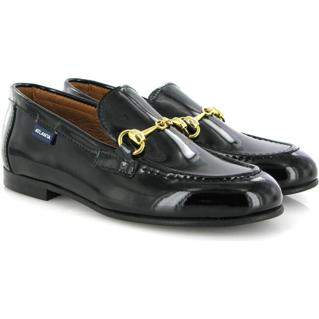 Patent Leather Teresa Buckle Loafers, Black - Loafers - 2