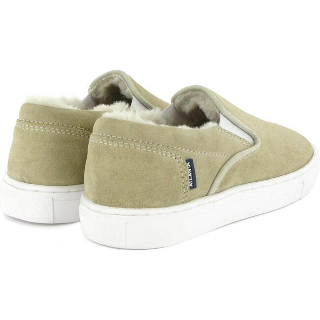 Wool Lining Suede Slip On Sneakers, Natural - Sneakers - 3