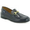 Smooth Leather Teresa Buckle Loafers, Dark Blue - Loafers - 3