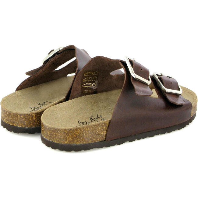 Leather Two Velcro Sandal, Brown - Sandals - 4