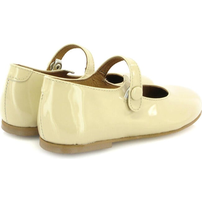 Patent Leather Mary Jane Ballerina, Beige - Mary Janes - 4