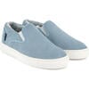 Wool Lining Suede Slip On Sneakers, Sky Blue - Sneakers - 2