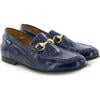 Patent Leather Teresa Buckle Loafers, Purple Blue - Loafers - 4