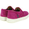 Suede Leather Slip On Sneakers, Fuchsia - Sneakers - 4