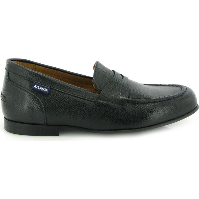 Grainy Leather Teresa Classic Loafers, Black