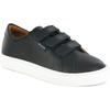 Smooth Leather Three Straps Sneakers, Blue Navy - Sneakers - 4 - thumbnail
