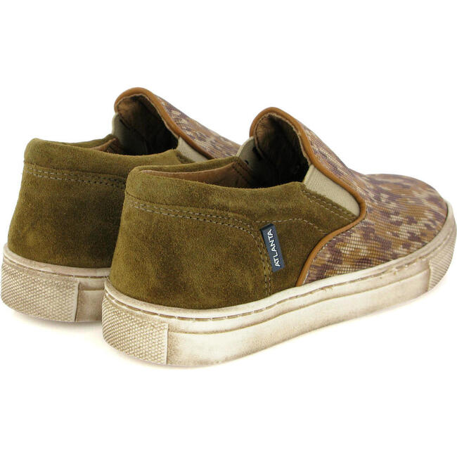 Leather Slip On Sneakers, Camel - Sneakers - 4