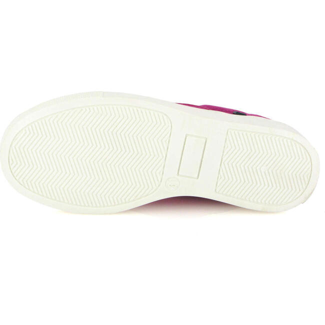 Suede Leather Slip On Sneakers, Fuchsia - Sneakers - 5