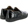 Leather Slip On Sneakers, Black - Sneakers - 4 - thumbnail