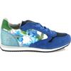 Leather & Textile Runner, Blue Multi - Sneakers - 1 - thumbnail