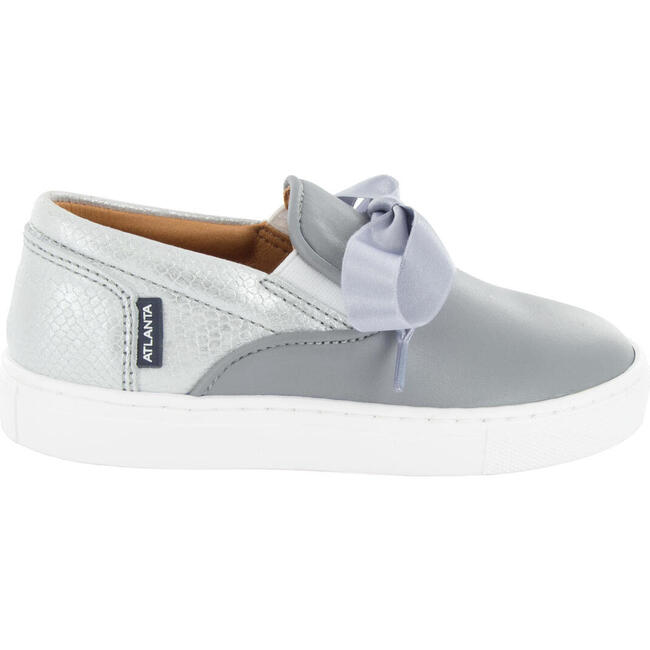 Leather & Lace Slip On Sneakers, Grey