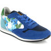 Leather & Textile Runner, Blue Multi - Sneakers - 2 - thumbnail