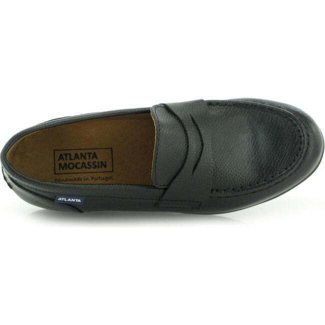 Grainy Leather Teresa Classic Loafers, Black - Loafers - 4