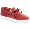 Leather & Lace Slip On Sneakers, Red - Sneakers - 2