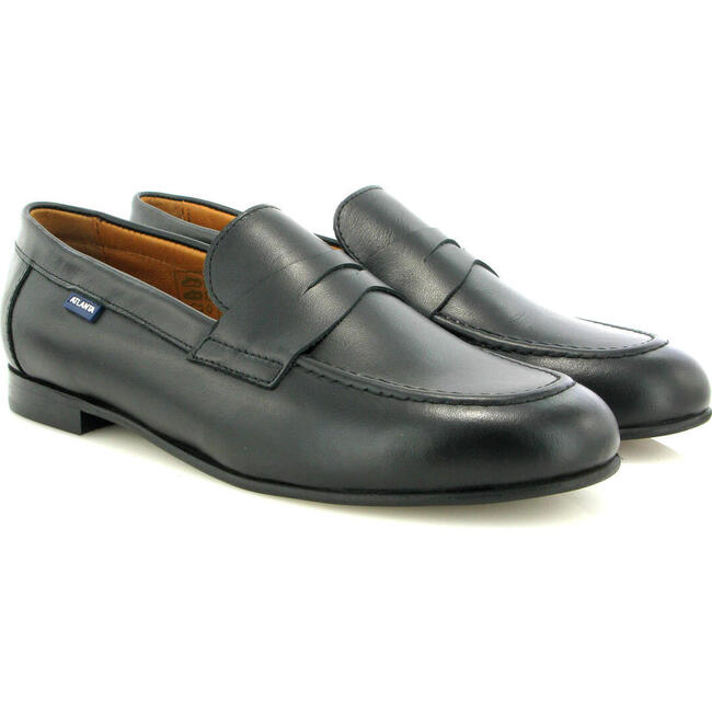 Smooth Leather Teresa Classic Loafers, Black - Loafers - 2