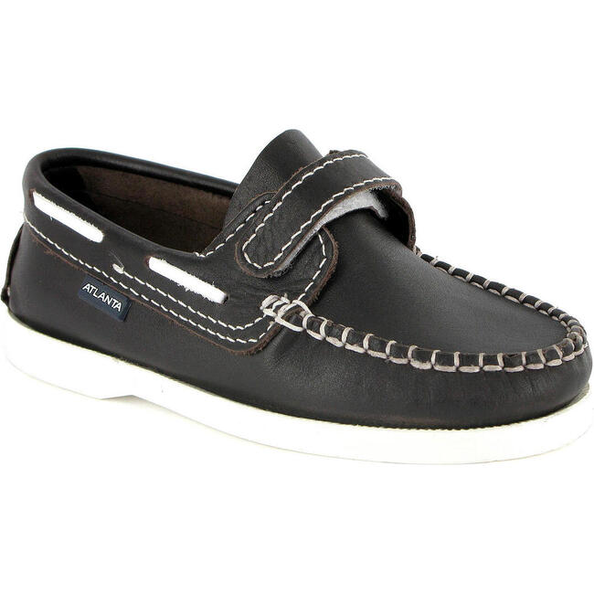 Leather Boat Shoes, Dark Brown