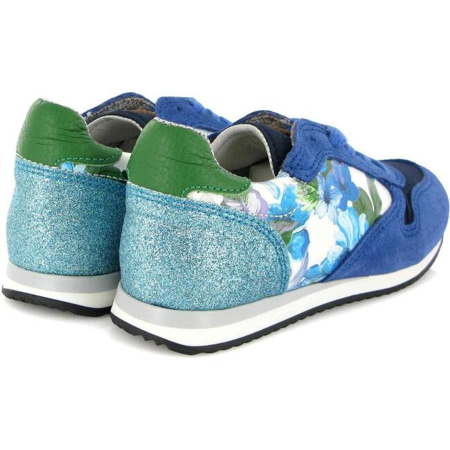 Leather & Textile Runner, Blue Multi - Sneakers - 4