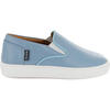 Smooth Leather Slip On Sneakers, Sky Blue - Sneakers - 1 - thumbnail