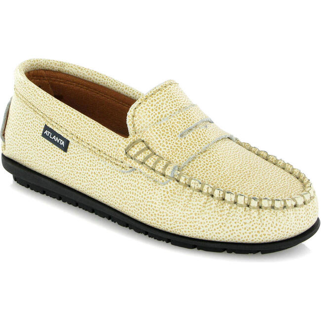 Grainy Leather Penny Moccasins, Yellow