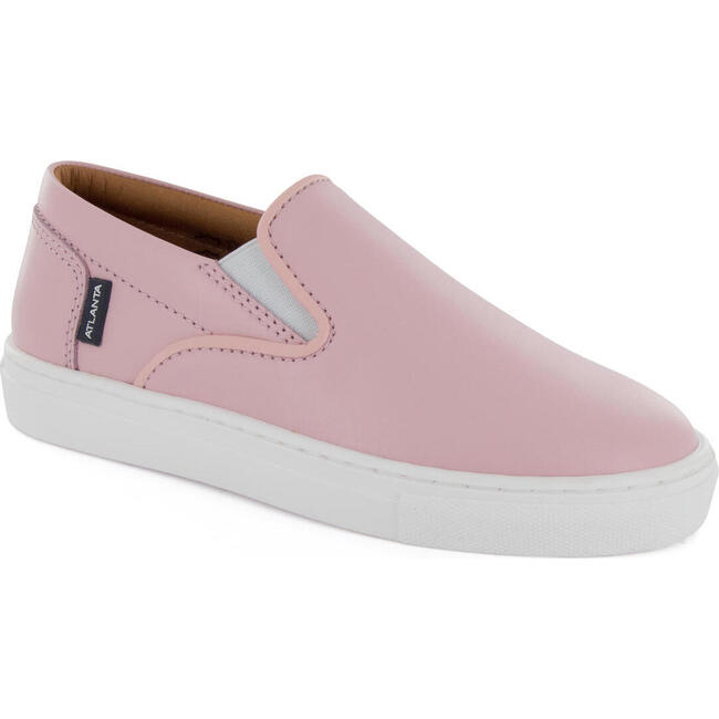 Smooth Leather Slip On Sneakers, Pink