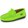 Leather Penny Moccasins, Green - Loafers - 2