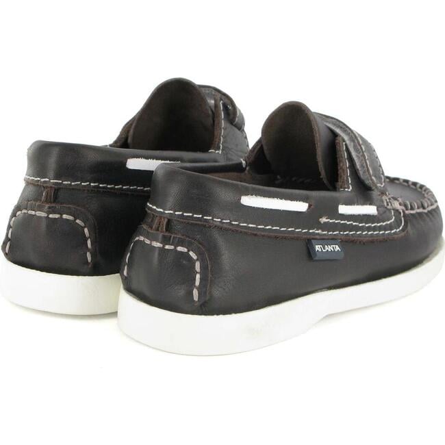 Leather Boat Shoes, Dark Brown - Loafers - 4