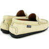 Grainy Leather Penny Moccasins, Yellow - Loafers - 4