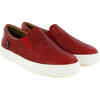 Slip On Sneakers in Leather, Red - Sneakers - 3