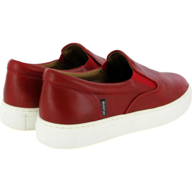 Slip On Sneakers in Leather, Red - Sneakers - 4