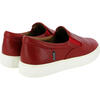Slip On Sneakers in Leather, Red - Sneakers - 4 - thumbnail