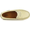 Grainy Leather Penny Moccasins, Yellow - Loafers - 5