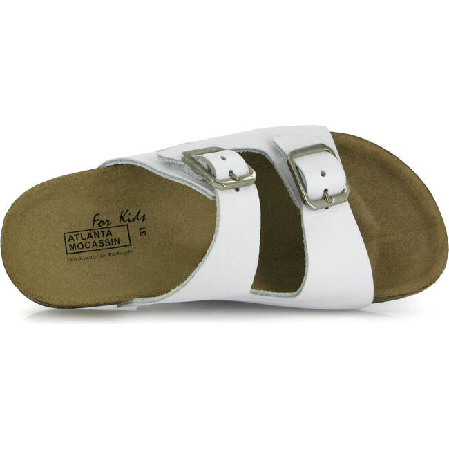 Smooth Leather Two Velcro Sandal, White - Sandals - 5