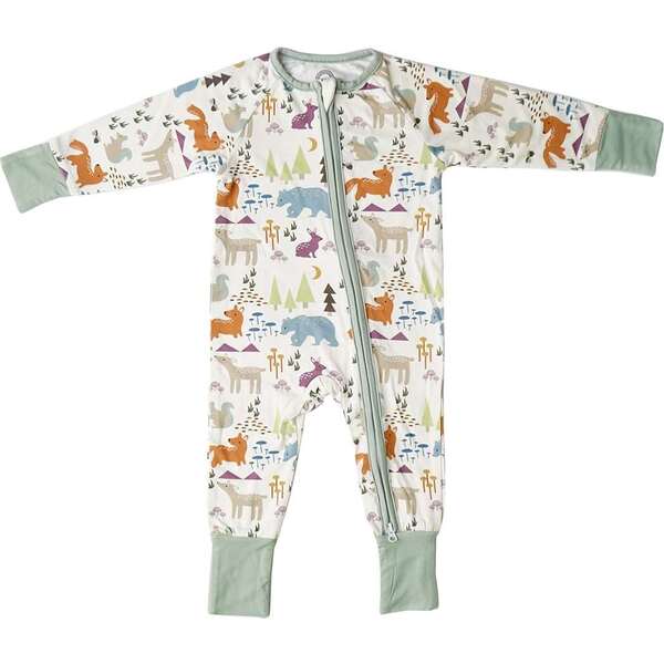 Forest Friends Bamboo Baby Convertible Footie Romper Pajama, Multi ...