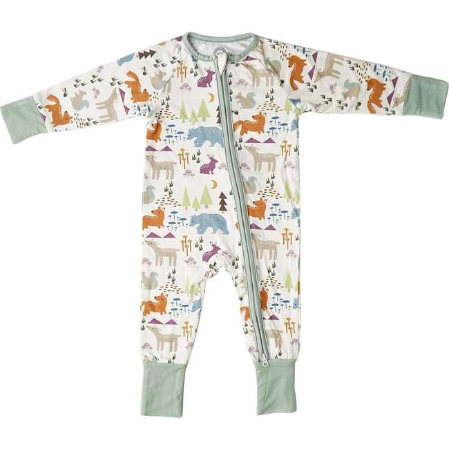 Forest Friends Bamboo Baby Convertible Footie Romper Pajama, Multi