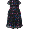 Chiffon Pinafore Dress Love, Black - Dresses - 3 - thumbnail