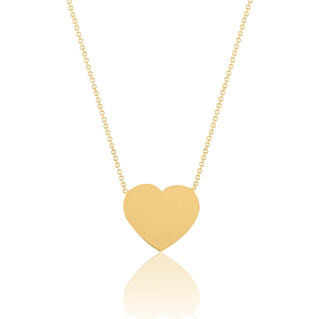 14KT Gold Engravable Heart Necklace - Necklaces - 1