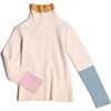 Patchwork Ribbed Turtleneck, Opal Mix - Tees - 1 - thumbnail