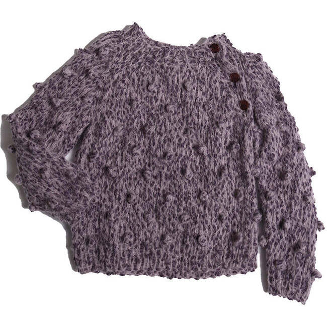 Hand Knit Bobble Pullover, Blackberry Mix